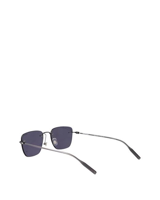 Montblanc Gray Lunettes De Soleil À Monture Rectangulaire for men