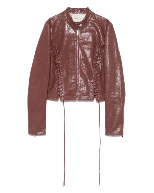 Blumarine テクスチャード レザージャケット Red