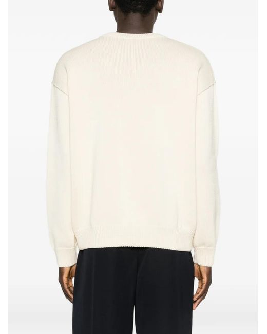 A.P.C. White Logo-Detail Crew-Neck Sweater for men