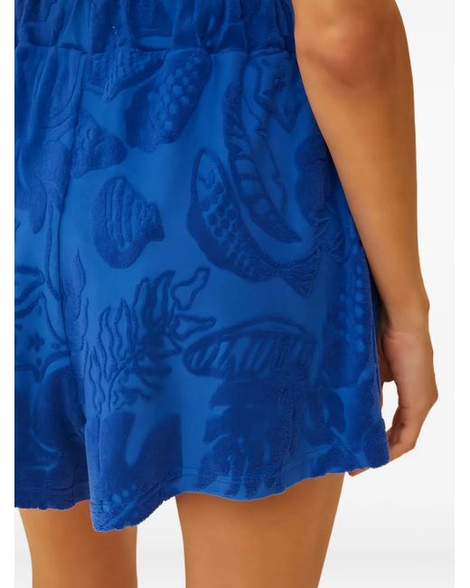 Pantalones cortos de seda con motivo floral Farm Rio de color Blue