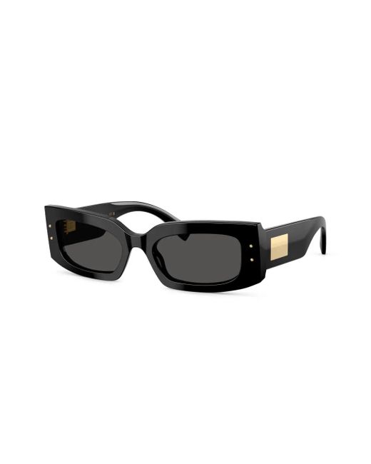 Dolce & Gabbana Black Rectangle-Frame Sunglasses