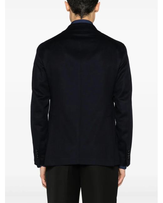 Tagliatore Blue Single-Breasted Wool Blend Blazer for men