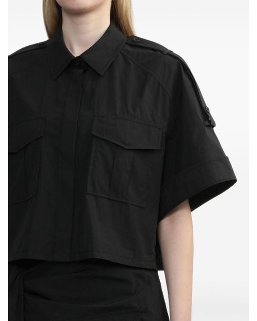 Juun.J Black Classic-collar Cropped Shirt