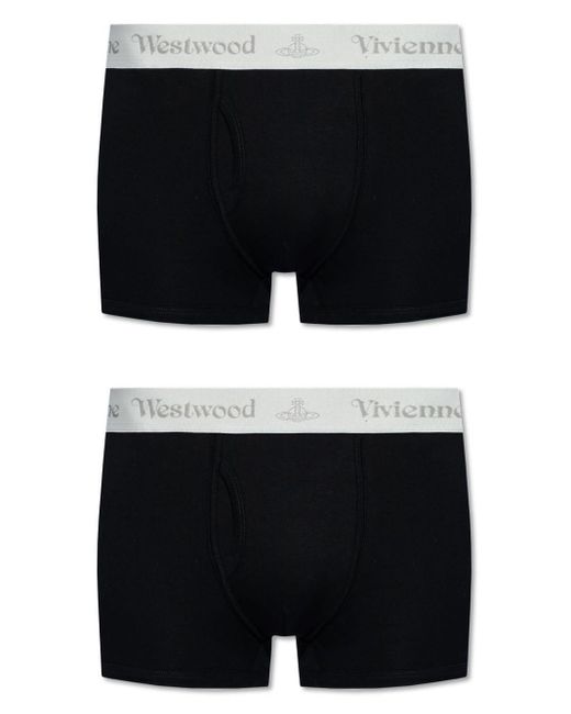 Vivienne Westwood Drie Boxershorts Met Logoband Van Biologische Katoenblend in het Black voor heren