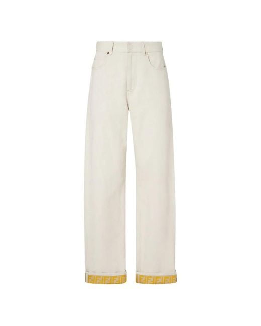 Vaqueros Rectos Fendi de color White