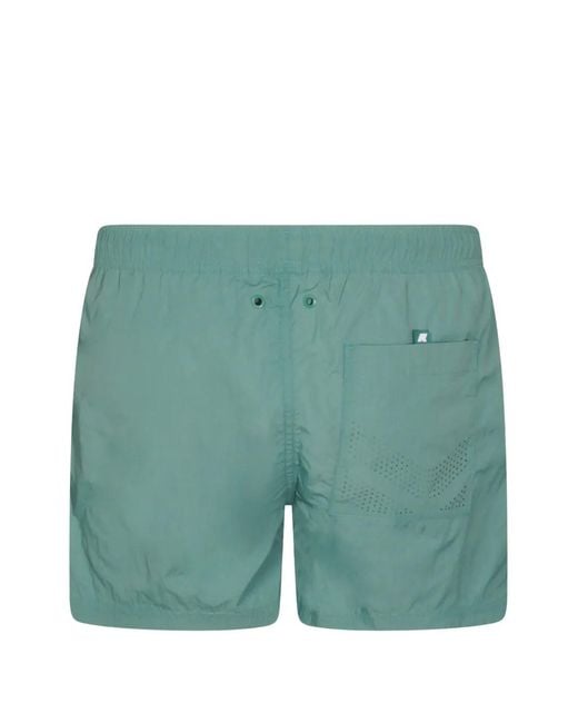 K-Way Green Logo Swim Shorts for men
