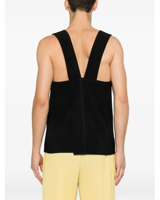 Homme Plissé Issey Miyake Black Painter's Gear Sleeveless Top for men