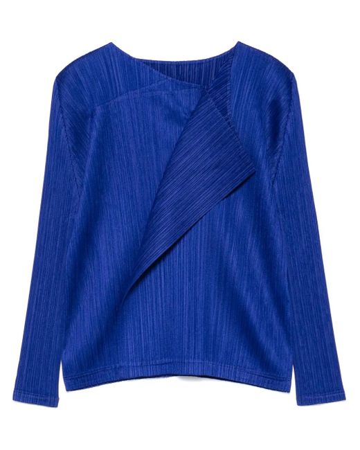 Pleats Please Issey Miyake Light Wave ブラウス Blue