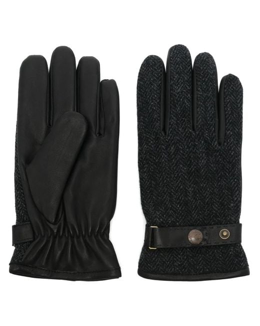 Polo Ralph Lauren Black Herringbone-Pattern Gloves for men