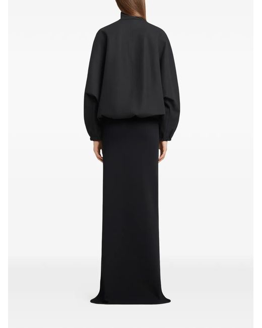 Courreges Black Buckle-Neck Zipped Bomber Jacket