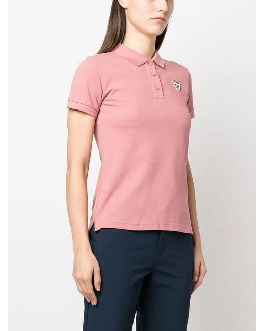 Rossignol Pink Logo-Applique Polo Shirt