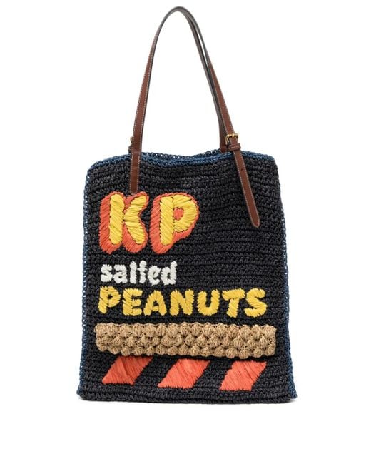 Anya Hindmarch ロゴパッチ ハンドバッグ Black