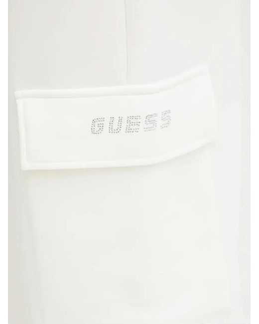 Guess White Cargo Pocket Trousers