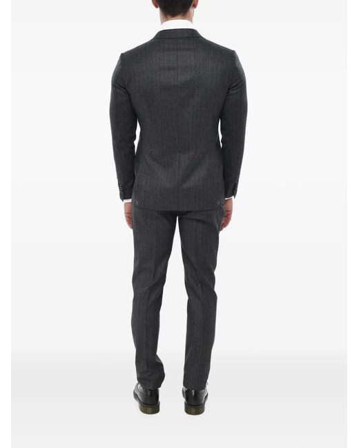 Corneliani Gray Virgin Wool Herringbone Suit for men