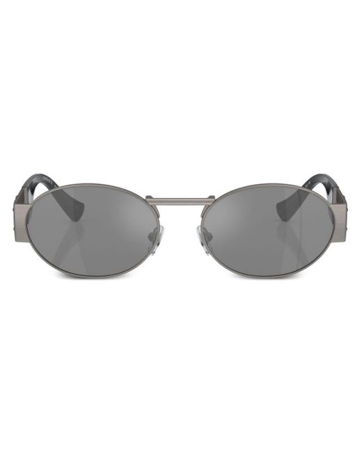 Versace Gray Medusa-motif Oval-frame Sunglasses