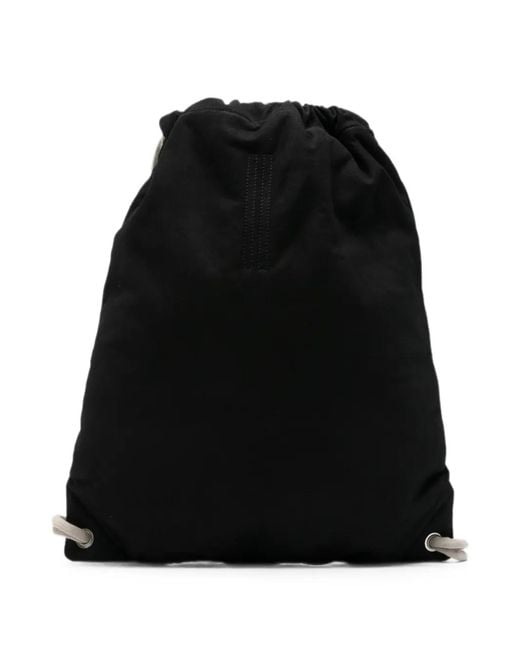 Rick Owens Black Drawstring-Fastening Backpack for men