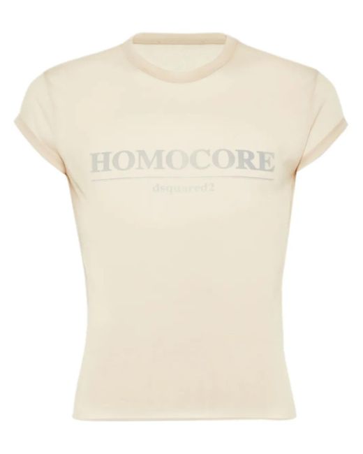 メンズ DSquared² プリント Tシャツ Natural