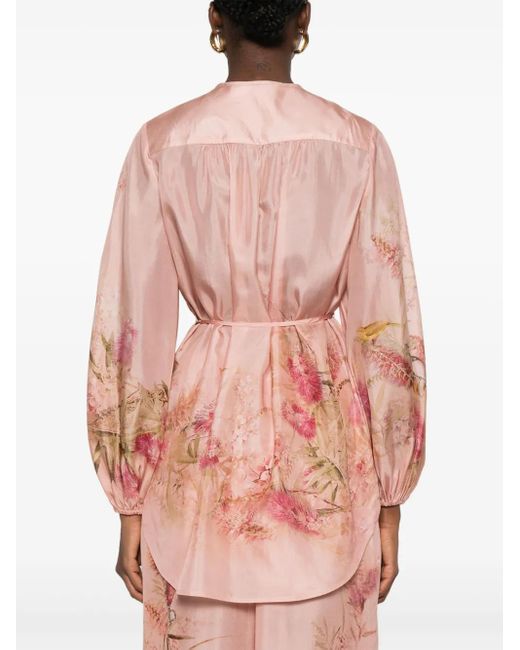 Zimmermann Pink Bluse mit Blumen-Print