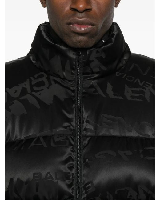 メンズ Balenciaga ロゴ キルティング ジャケット Black