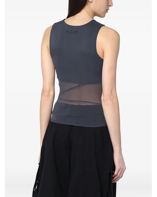 The Attico Black Silk Tank Top