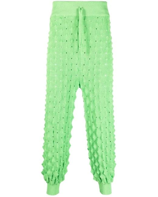 Henrik Vibskov Green Ribbed Waist Spike-Knit Paint for men