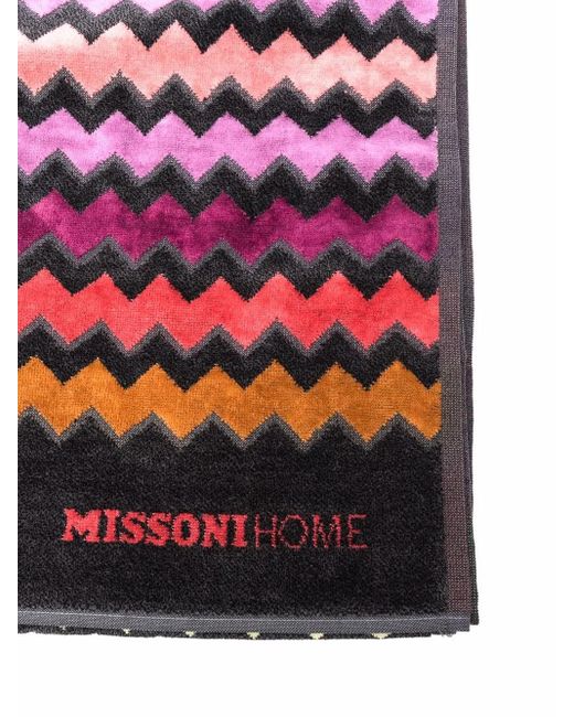 Missoni Red Zigzag Logo-Knit Cotton Towel