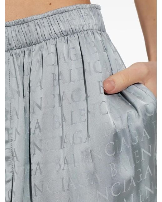 Balenciaga Gray Logo-Print Trousers