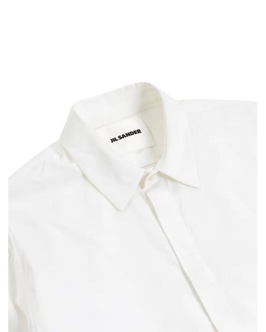 Jil Sander White Concealed Button-Cuffs Shirt for men