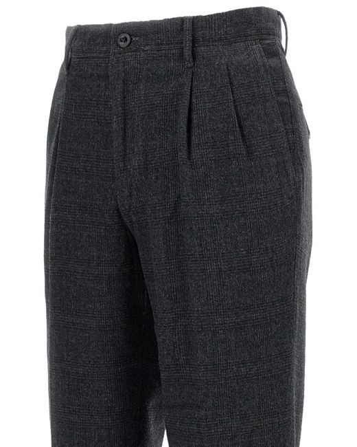 Incotex Blue Check-Pattern Trousers for men