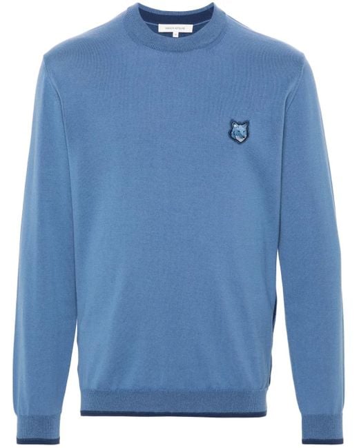 メンズ Maison Kitsuné フォックスモチーフ セーター Blue