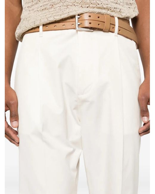 DSquared² White Belt-Loop Trousers for men