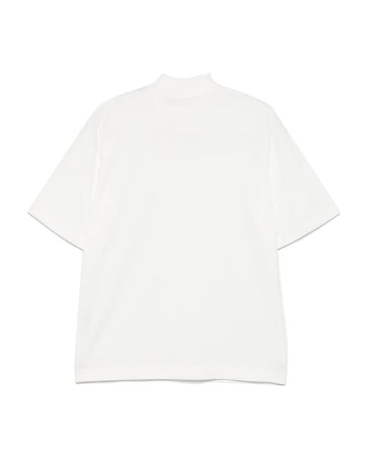 Homme Plissé Issey Miyake White High-Neck T-Shirt for men