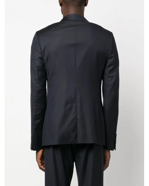 Lanvin Blue Notched-Lapels Single-Breasted Blazer for men