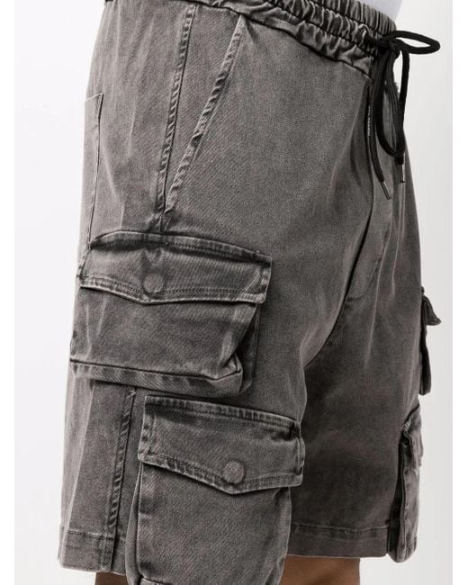 Mauna Kea Gray Drawstring Denim Cargo Shorts for men