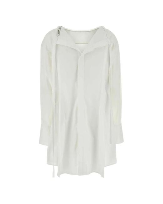 Carven White Esperanto Panelled Boat-Neck Mini Dress