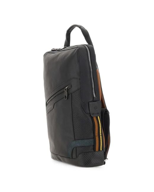 Scharlau Black Kim Leather Backpack for men