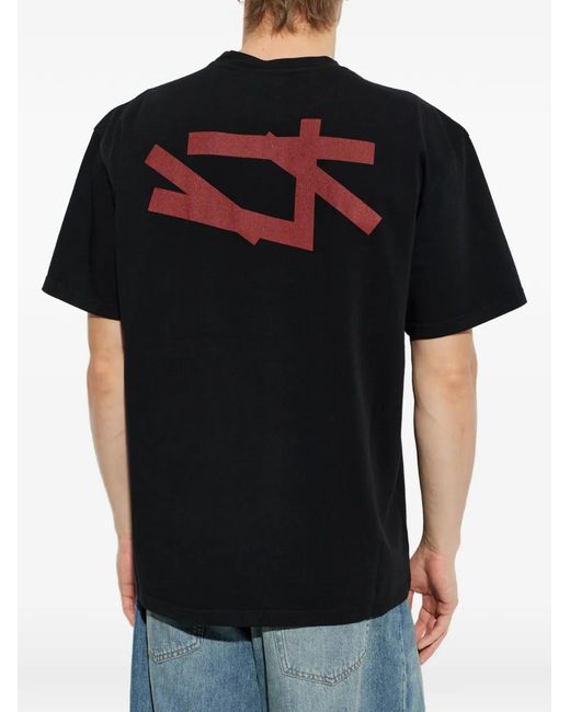 44 Label Group Black T-Shirt À Imprimé Graphique