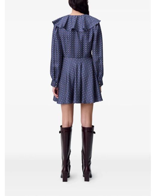 Claudie Pierlot Blue Silk Mini Dress