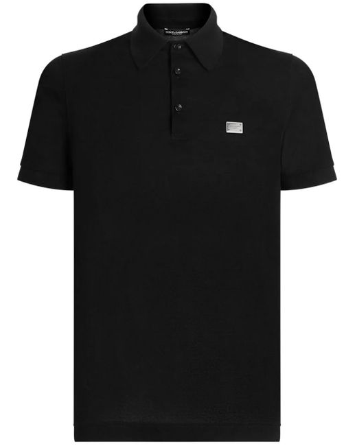 メンズ Dolce & Gabbana ロゴプレート ポロシャツ Black
