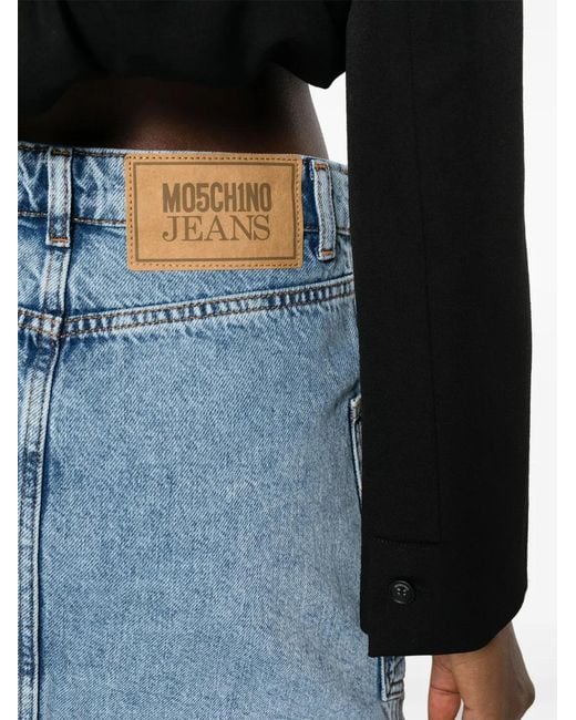 Moschino Blue Cotton Denim Short Skirt