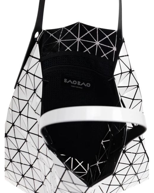 Issey Miyake White Geometric-Print Tote Bag