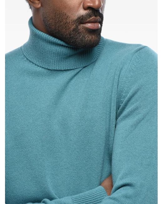 Malo Blue Turtleneck Sweater for men