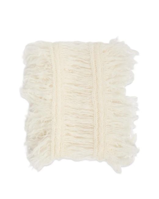 Ann Demeulemeester Natural Brushed-Knit Scarf
