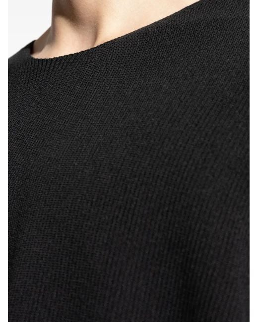 Homme Plissé Issey Miyake Black Ribbed Round-Neck Jumper for men