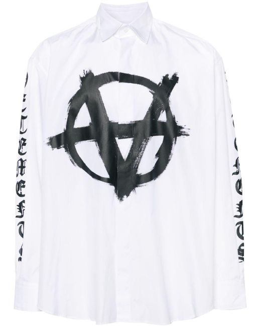 Vetements White Double Anarchy-print Cotton Shirt