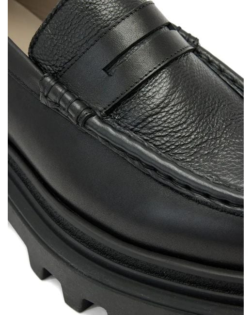 AllSaints Black Lug-Sole Penny Loafers