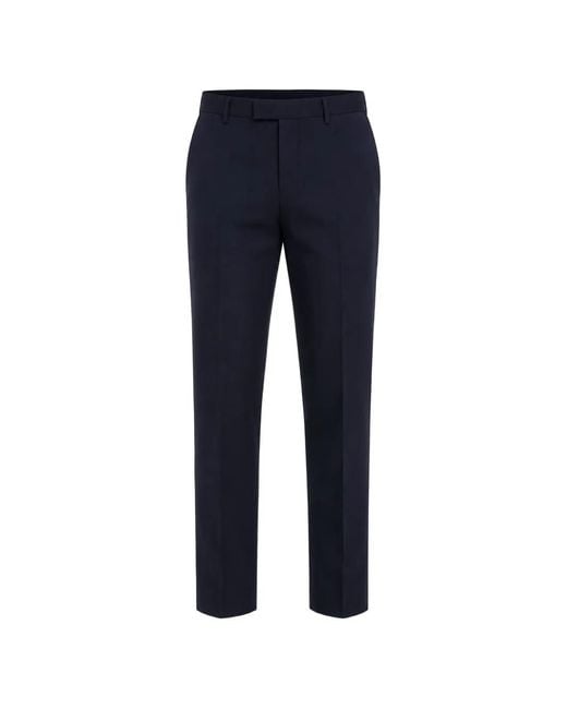 PT Torino Blue Pressed-Crease Tailored Trousers for men