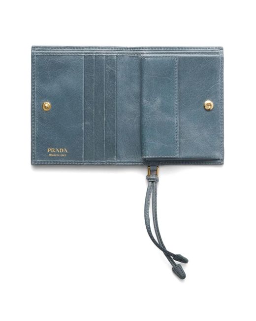 Prada Blue Small Leather Wallet