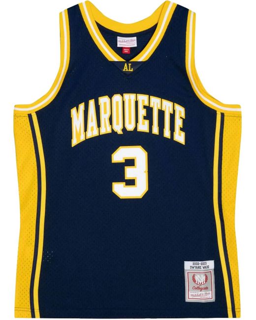 メンズ Mitchell & Ness 2002-2003 Hardwood Classics Dwyane Wade Marquette Golden Eagles スウィングマン ジャージ Blue