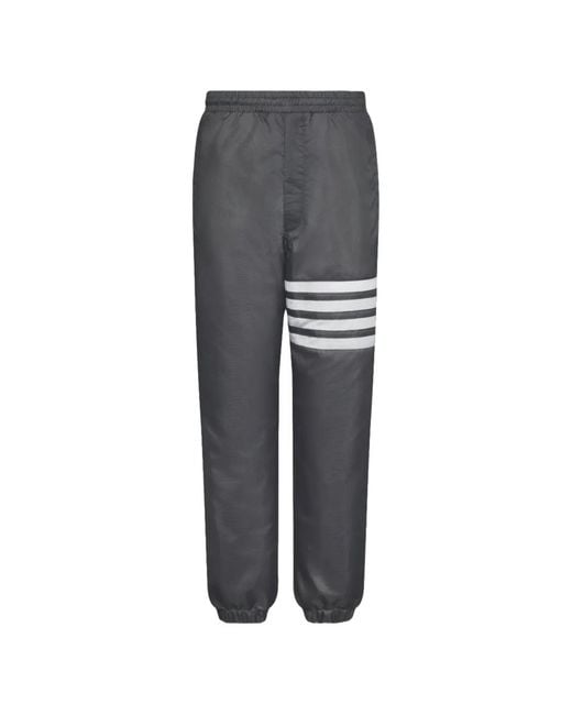 Thom Browne Gray Elasticated-Cuffs Track Pants for men